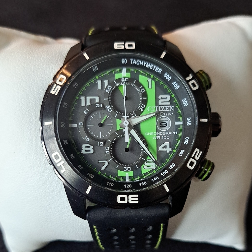 Citizen Black and Green Sports Watch